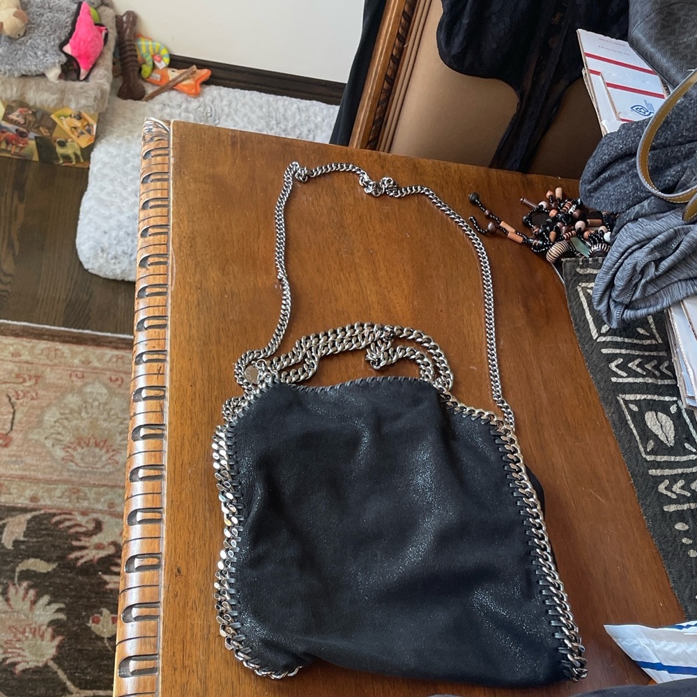 Beautiful Stella McCartney Faux Black Suede Crossbody bag